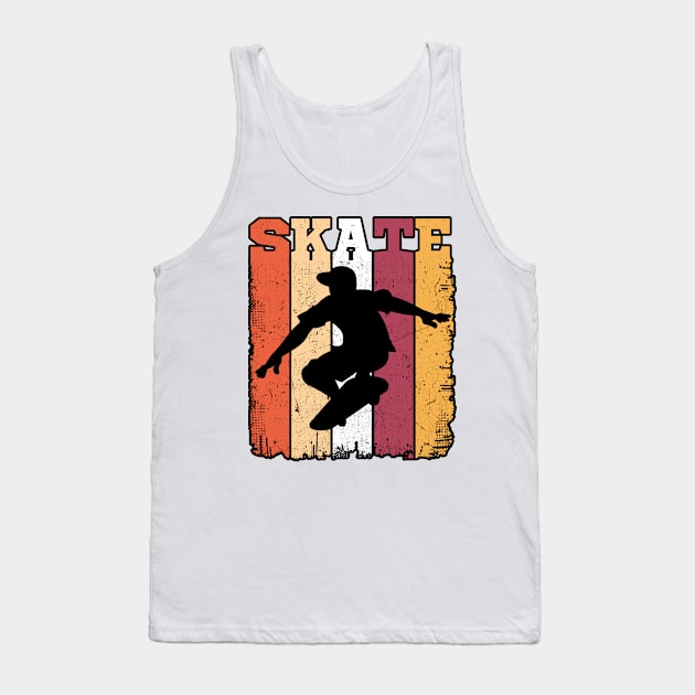 Skate Retro Vintage Skater Skateboarding Gift Tank Top by BrightGift